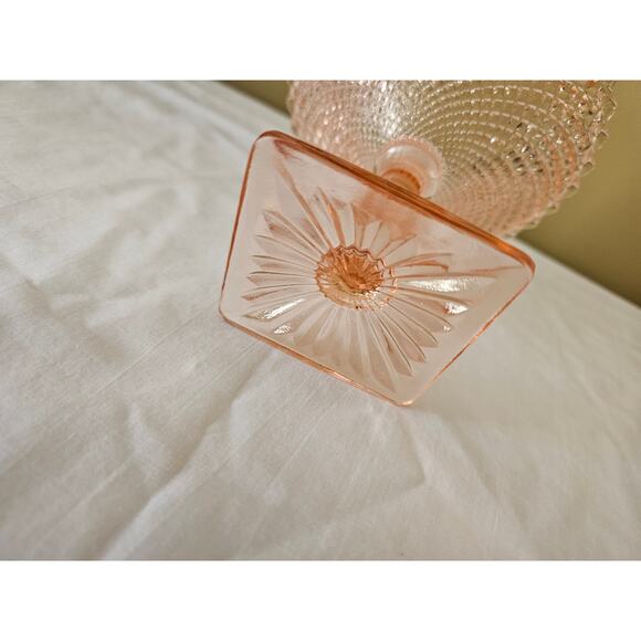 Pink Depression "Miss America" Glass Compote - Picture 5 of 5